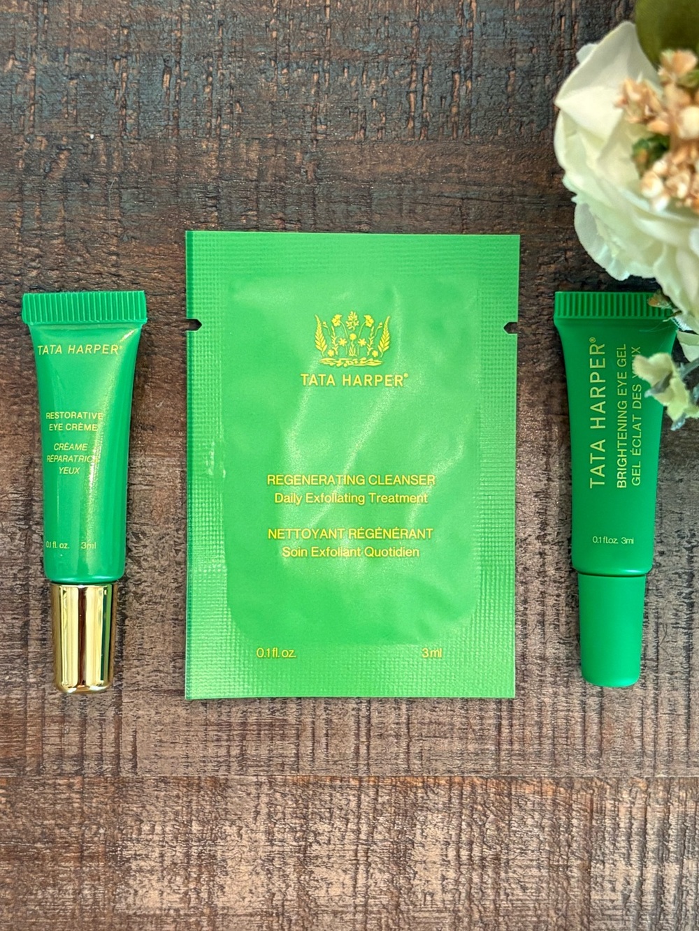 New TATA HARPER Restorative EYE CREME & Brightening EYE GEL Minis + **BONUS**